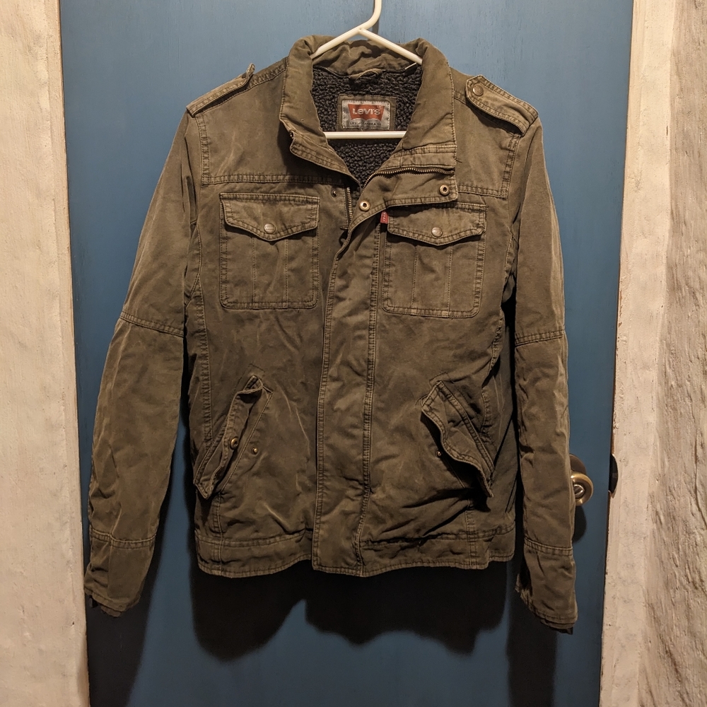 Levi's Sherpa Lined Utility Military Jacket Small